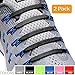 2SPORTIFY No Tie Shoelaces for Kids and Adults 2 Pack, Black/Gray