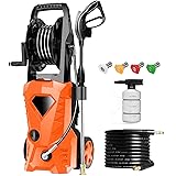 Imdot Pressure Cleaner High Power Cleaner with 4 Pressure Nozzle and Soap Bottle (Orange)