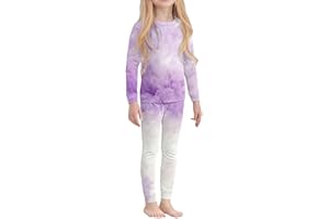 Girls Thermal Shirt Pants Outfits 2 Piece Crew Neck Long Sleeve Tops Cute Leggings Set Kids Winter Soft Cotton Clothes