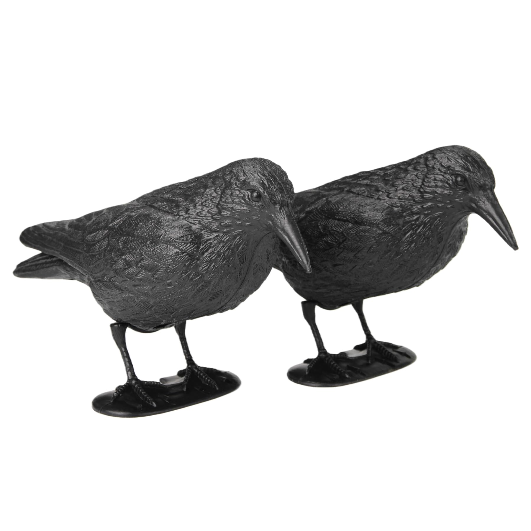 VicBre 2PCS Black Crow Decoys with Feet and Pole Full Body Hunting Halloween Garden Decoration