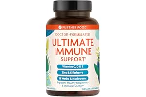 Further Food Ultimate Immune Support Vitamin C, D, E and Zinc + Natural Immunity Booster Multivitamin Herbal Supplement Elderberry & Echinacea, Daily Immune Defense & Antioxidant Support.