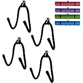 Pack of 4, Kesywale Yoga Mat Foam Rollers Wall Rack Wall Mount Storage Holder Shelf for Your Fitness Class or Home Gym, Adjus