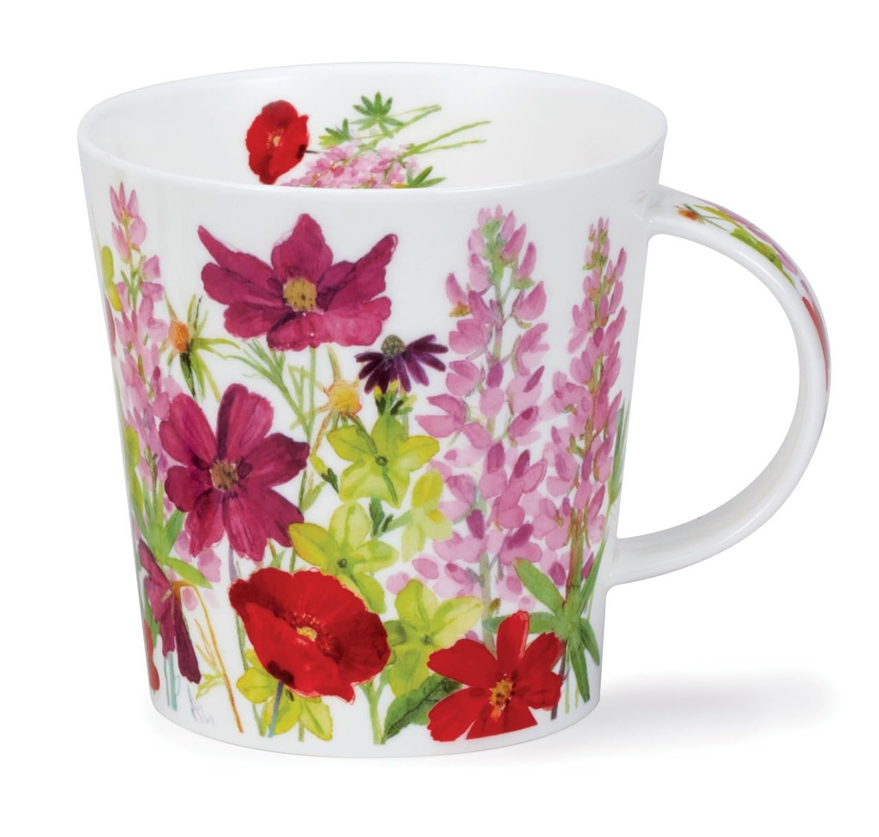 CA-COTT-PI Pink Cottage Border Flowers Bone China Mug - Cairngorm Shape 0.48l