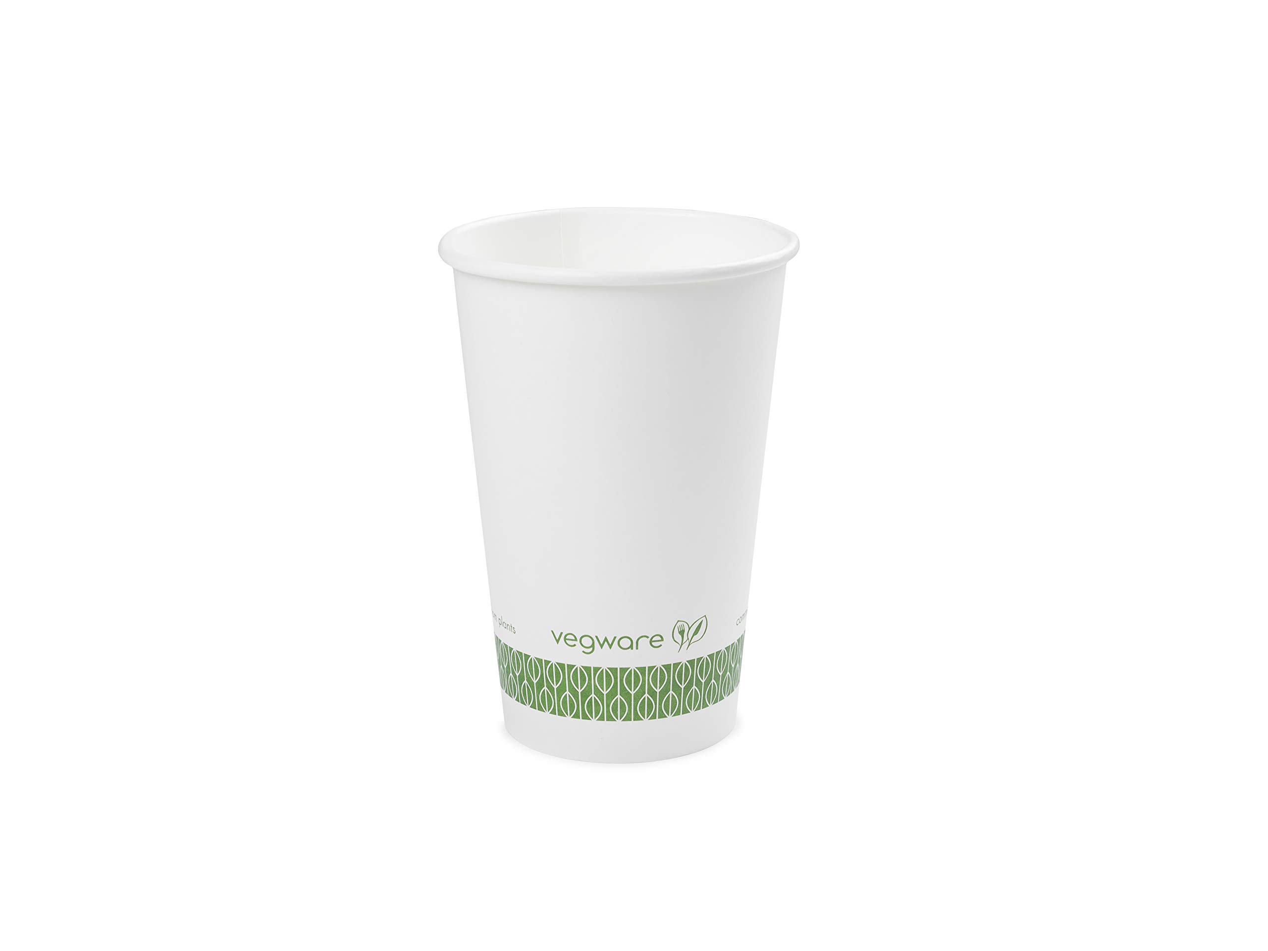 Vegware LV-16 Hot Cup, 16 oz., White (Pack of 50)