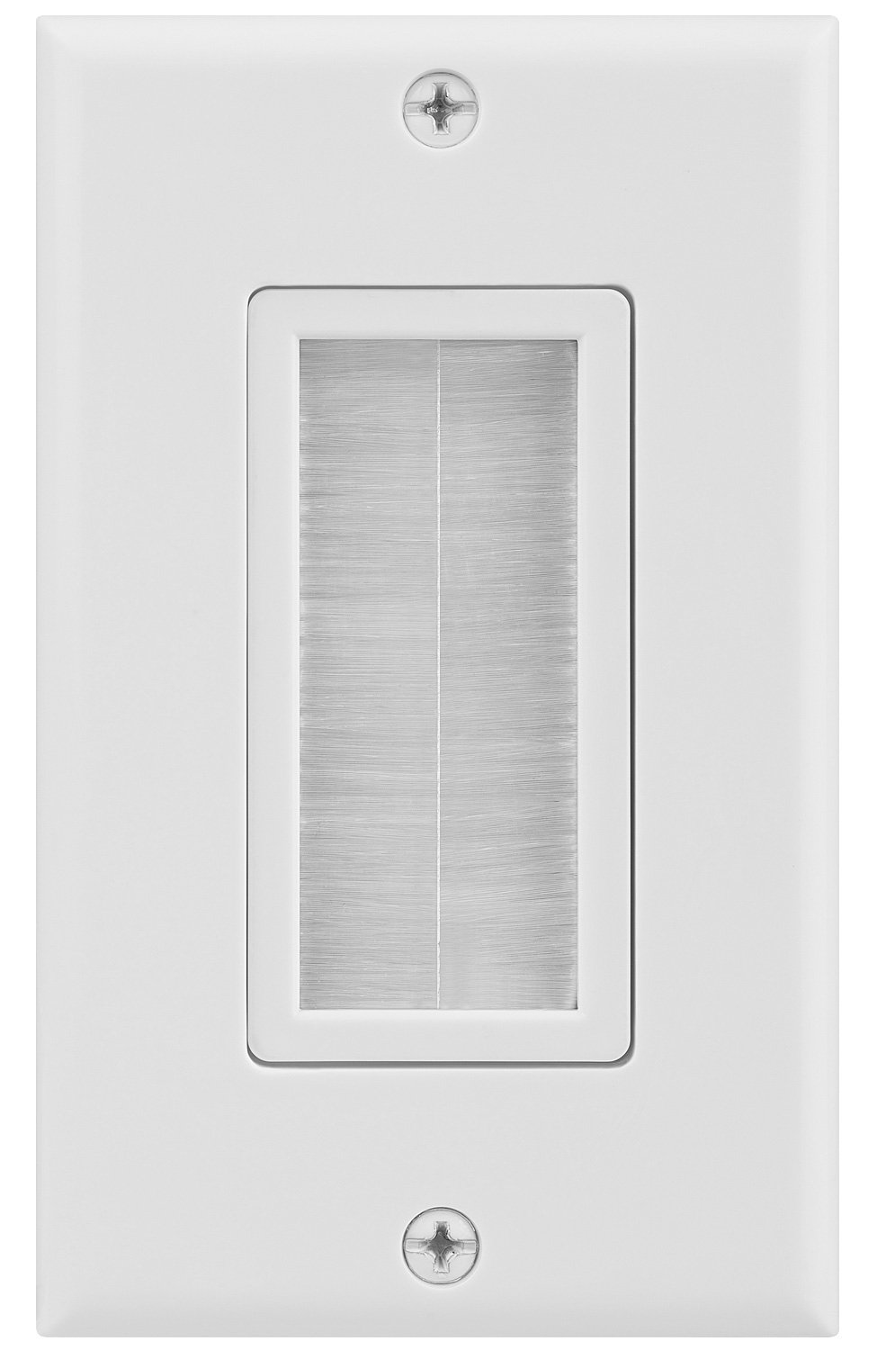Fosmon 1 Gang Brush Faceplate Single Gang UK Outlet Wall Plate Opening Entry, Exit Passthrough Low Voltage Cable Plate in-Wall Installation for Cables