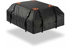 ZONETECH Durable Roof Top Waterproof Cargo Bag -Classic Black 15 Cubic Feet Premium Quality Universal Weatherproof Fold-able 