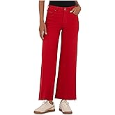 KUT from The Kloth Womens Meg High-Rise Fab Ab Wide Leg Raw Hem