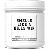Smells Like a Bills Win Sports Candle - Scented Soy Wax Candle (8.0 oz) 50-60 Hour Burn Time, Cotton Wick, Frosted White Glass Jar, (Vanilla)