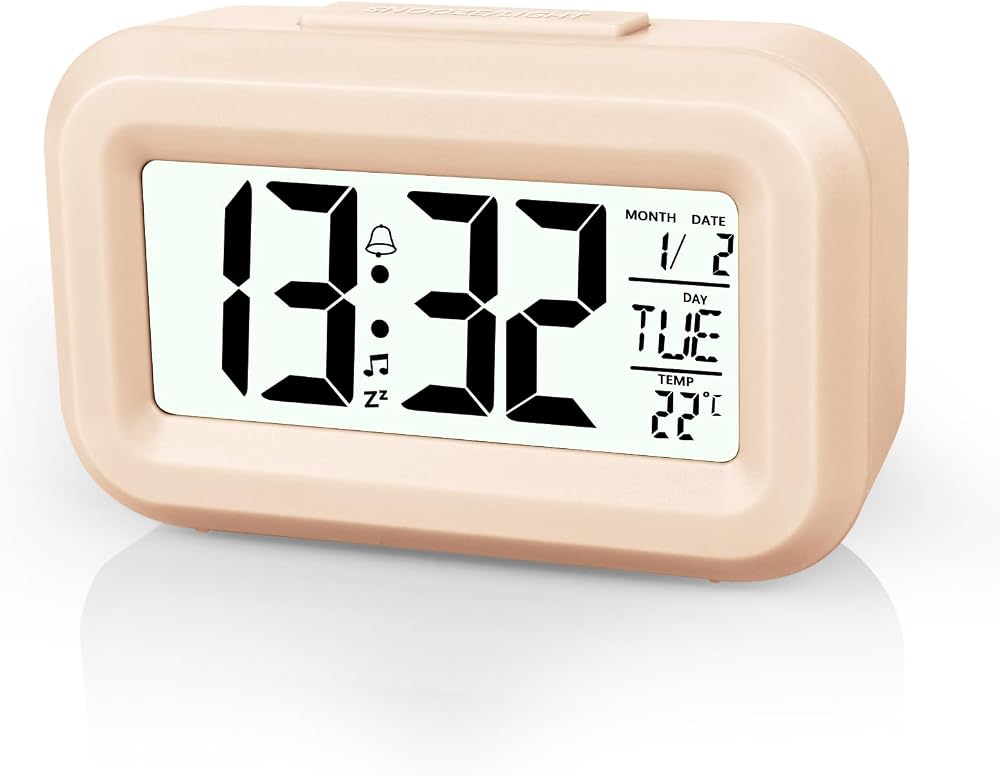 Vicloon Digital Alarm Clock Bedside LED Display 12/24H Temp Date Timer Orange