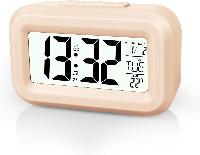 Vicloon Digital Alarm Clock Bedside LED Display 12/24H Temp Date Timer Orange