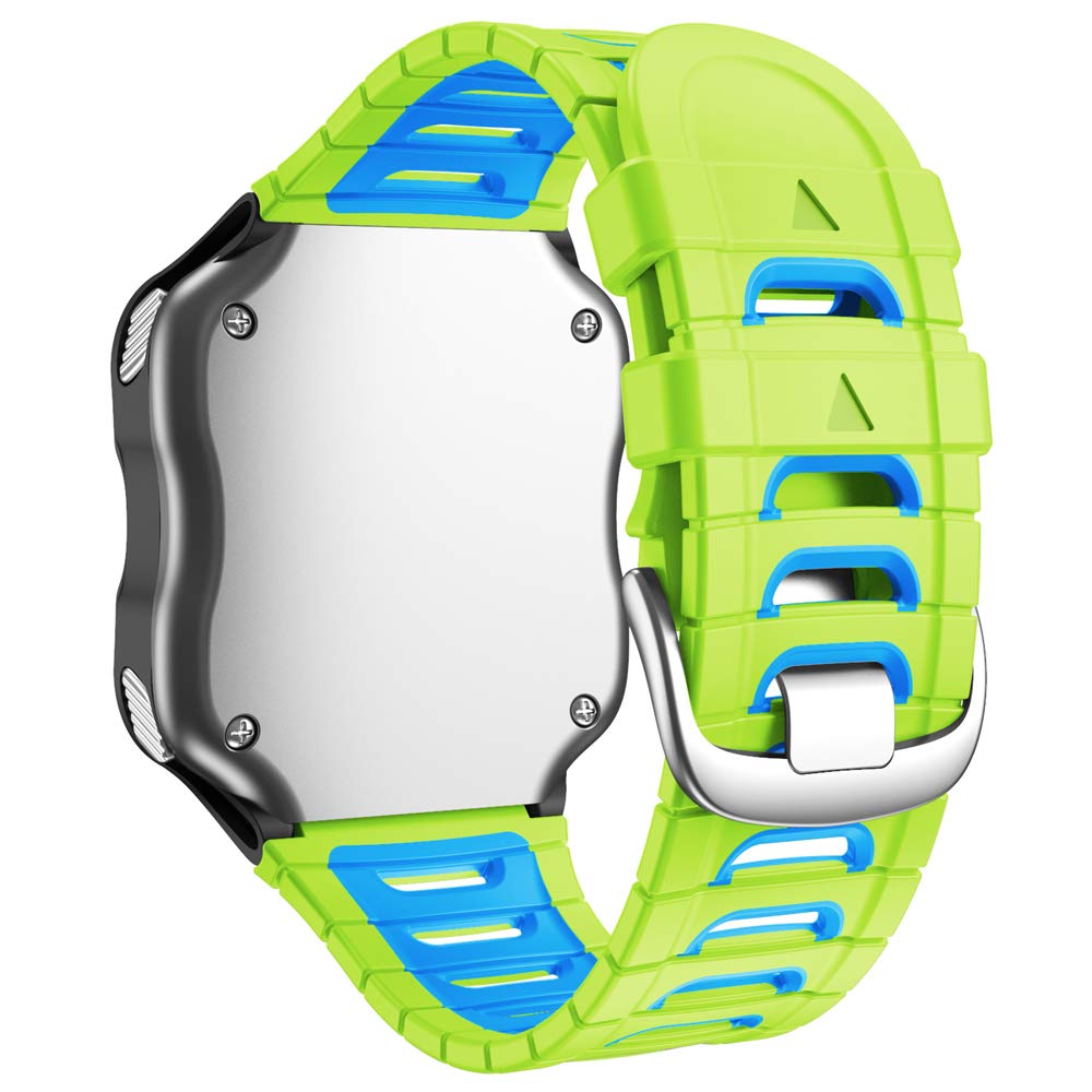WIIKAI Replacement Watch Strap Bands,Compatible for Garmin Forerunner 920XT,Silicone Watch Band.(Green blue)