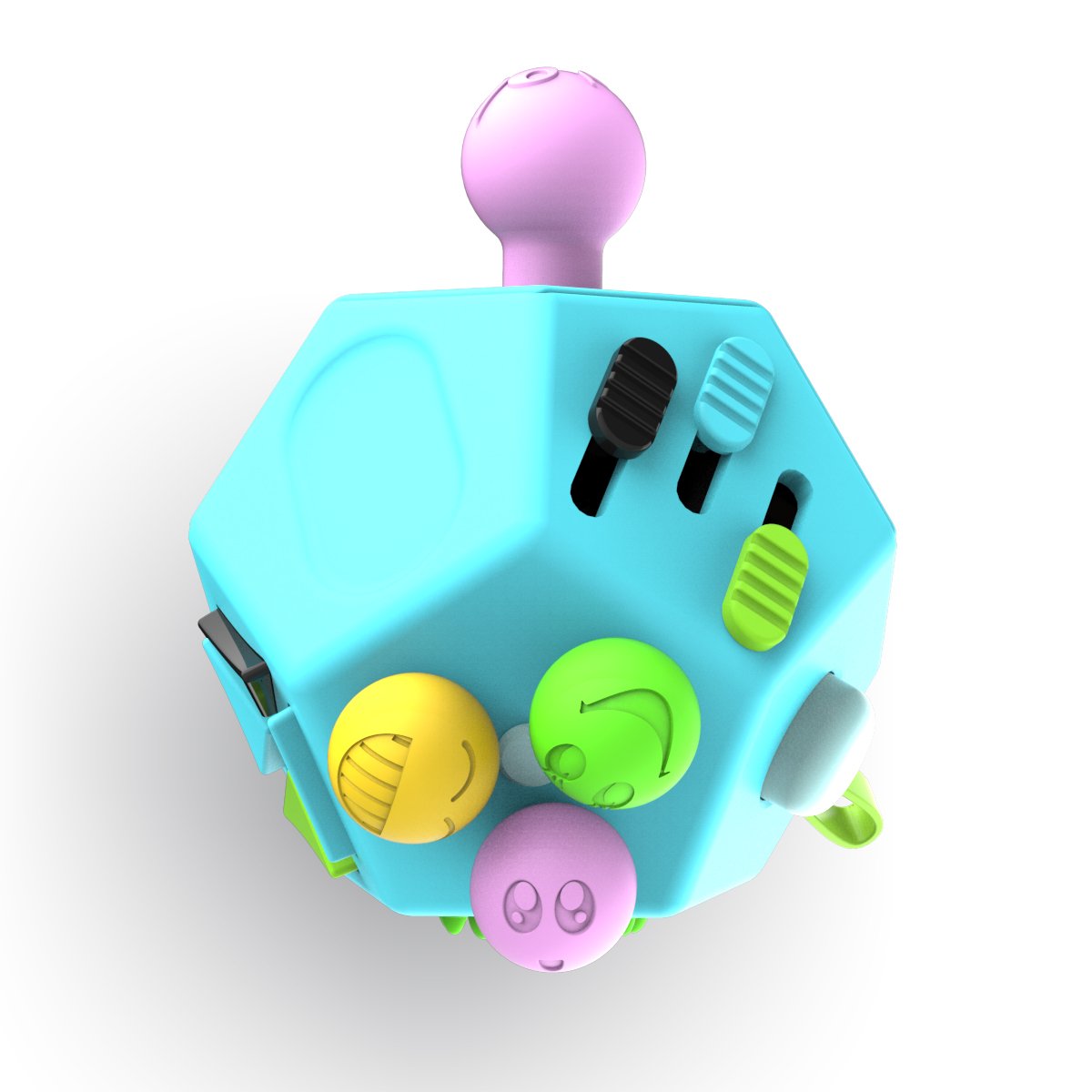 Minilopa Fidget Dodecagon 12Side Fidget Cube Relieves Stress and