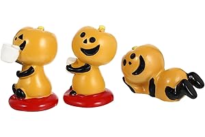 CIMAXIC Halloween Mini decoraciones para salas de casa Mini Pumpkin Crafts Halloween Scene Layout Prop Home Ornament Light House Decorations for Home Autumn Decor Manual 3 Pcs