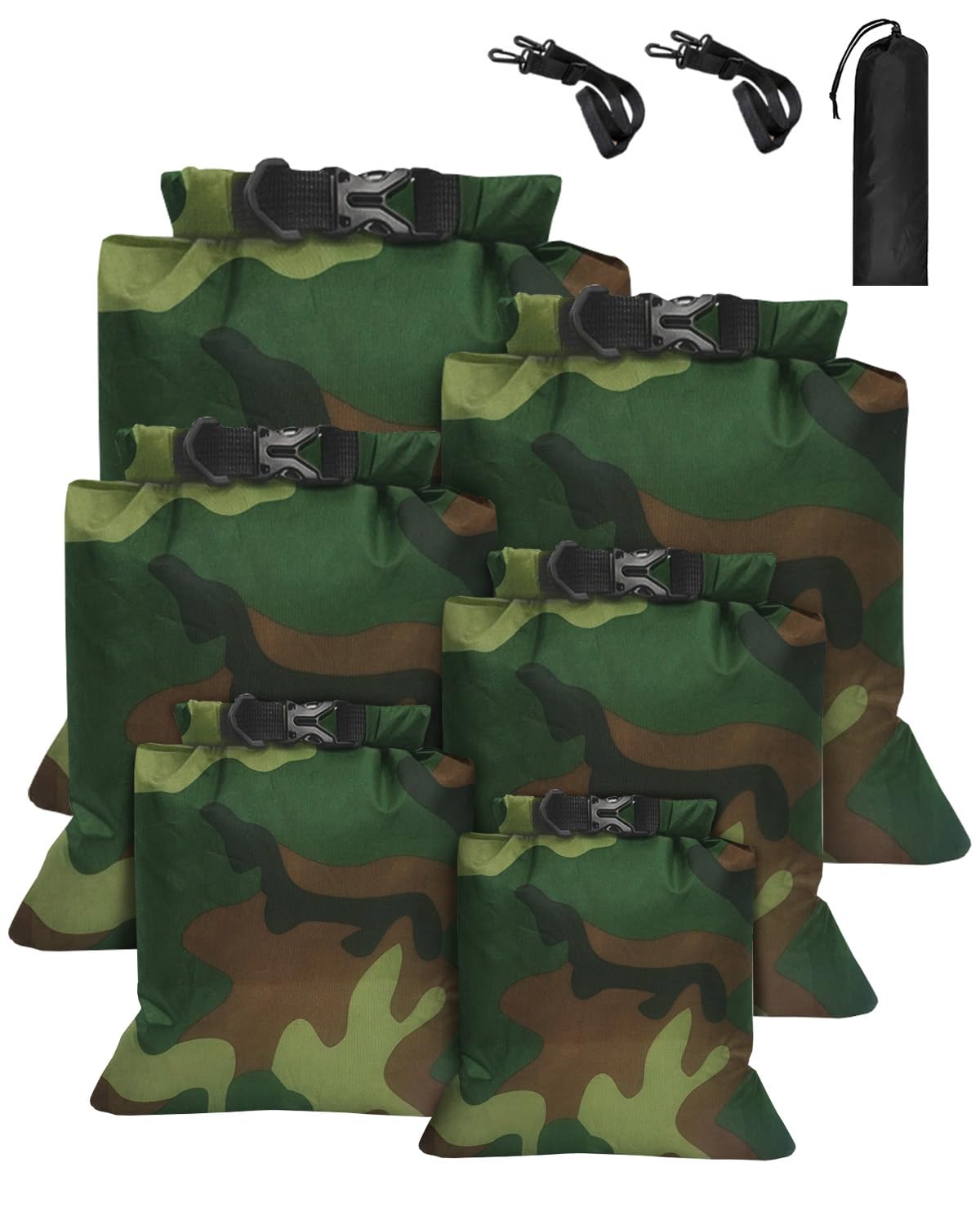 MOXTOYU Dry Bags Waterproof Set 6 Pack, Lightweight Large Capacity Dry Bags Waterproof Set in 8L 5L 3.5L 3L 2.5L 1.5L Organizer Storage Bags for Camping Outdoor Hiking Fishing Cycling Dry Sack(Black)