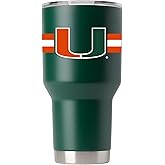 Gametime Sidekicks Miami 30oz Green Tumbler - Officially Licensed, 18/8 Stainless Steel, Double-walled, Vacuum-insulated, UV LED Printed Logos, Sweatless, Stays Hot/Cold - 360 Wrap