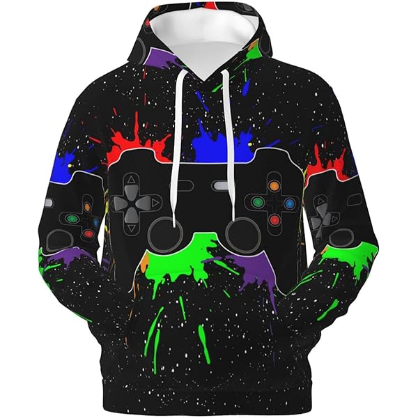 XIAOGFWW Neon Splash Hoodie Men Sweatshirt Woman Pullover Hoodies