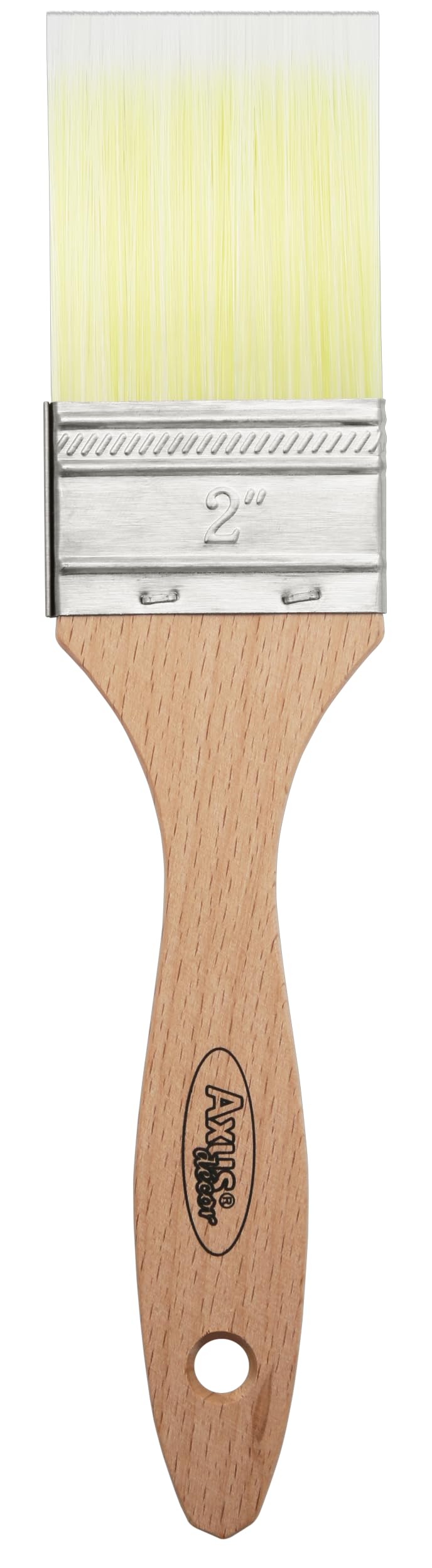 Axus Decor Wood Finishing & Varnish Brush (Lime Series) - 2"/50mm - For Applying All Stains & Lacquers Without Dripping, Eco-friendly Natural-Feel Handles, Anti-Rust Stainless Steel, Ultra-Smooth