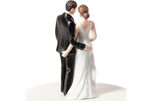 Wedding Collectibles Funny Sexy Tender Touch Wedding Cake Topper with Bride and Groom | Fun, Sexy, Humorous Figurine | Fine Porcelain | 5.25 Inches