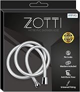 ZOTTI 2m Shower Hose Smooth PVC Anti-Kink Brass Connectors Universal G1/2 Chrome view 9