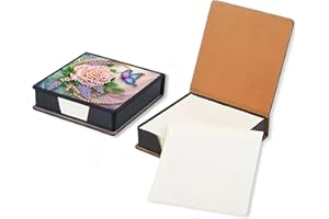 NDNXYXGS Diamond Painting Kit Note Box,Memo Paper Storage Box Diamond Art,Sticky Note Holder Diamond Art,Diamond Painting Memo Pad for Office Desk. (Rose)