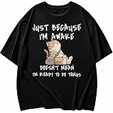 Cat Animal Shirts Graphic Tees for Women, Cute Funny Womens Oversized T Shirt Crewneck Short Sleeve Casual Tops