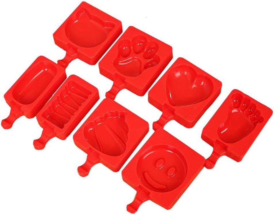 Cheerlife 8 Pieces Mini Silicone Ice Cream Shape DIY Ice Lolly Mould