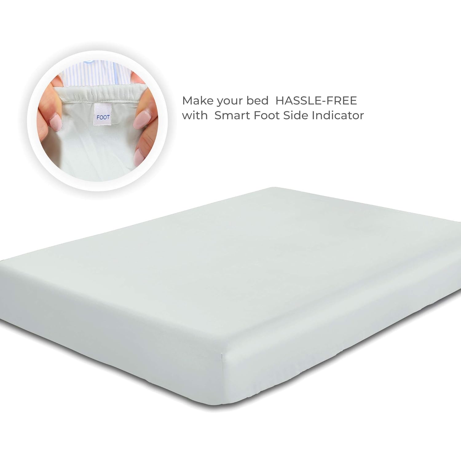 Amazon.com - California Design Den 400 Thread Count 100% Cotton 1 Fitted Sheet Only, Light Grey Twin Fitted Sheet, Long - Staple Combed Pure Natural Cotton ...