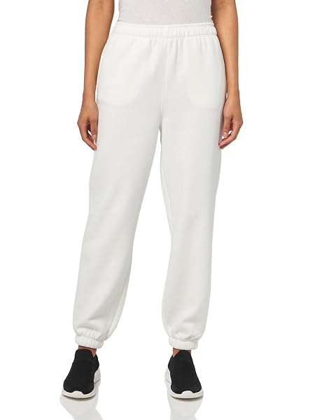 TOMMY HILFIGER WOMEN’S PERFORMANCE FLEECE JOGGER,EGGSHELL,LARGE