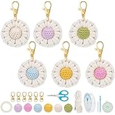 FREEBLOSS DIY Macrame Keychain Kit with Flower Tassel Designs and Video Tutorials for Beginners