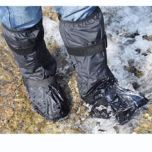 Aobrill Waterproof Shoes Covers, Foldable Reusable Snow Rain Boot for Women Men (Black, XXL)