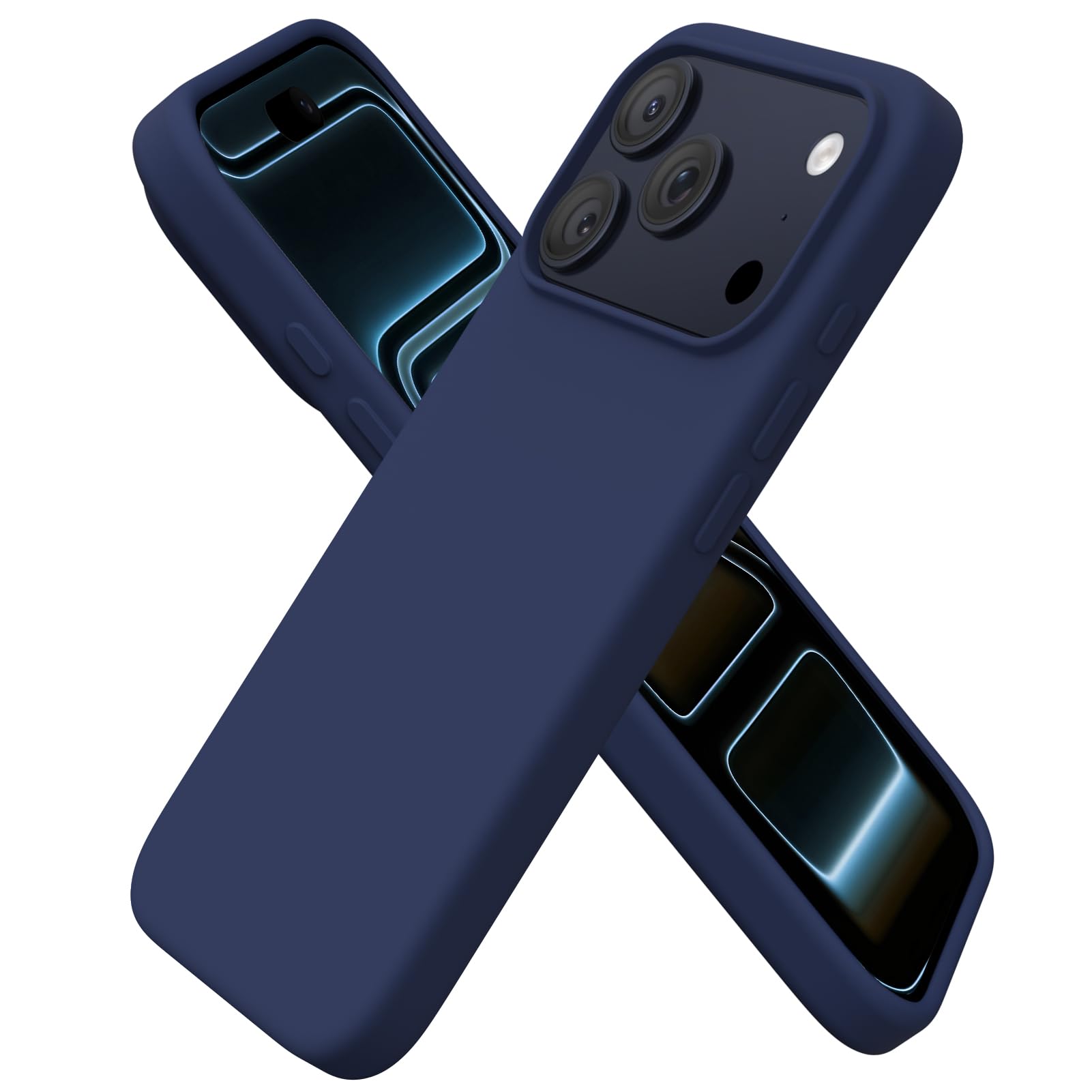 ORNARTO for iPhone 17 Pro Case 6.3", Slim Liquid Silicone,Navy Blue