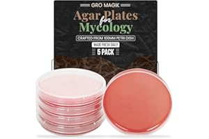 Gro Magik Premium Pre-Made Malt Extract Agar Plates for Mycology, Pre-Poured and Sterilized Agar Plates for Mushrooms to Support Robust Mycelium Growth (5 Pack)