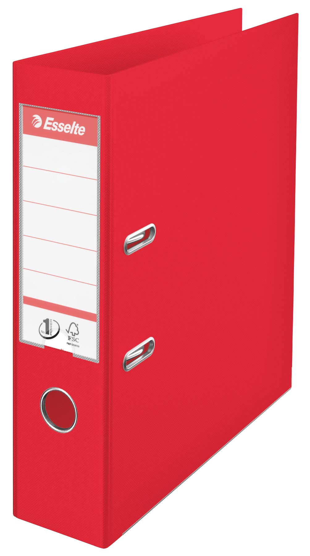 Esselte 811330 No. 1 Power A4 Lever Arch File with 75 mm Spine - Red, Pack of 10