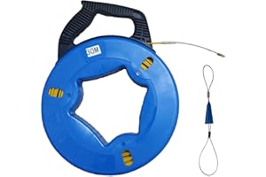 YANBORUI Fish Tape Steel Wire Puller 4mm 100-Foot With a wire storage caseWire-through tool Twist-shaped wire for wiring, and incoming lines in the attic, etc Dual Range for Broad Application[4mm 100-Foot]