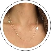 Andelaisi Boho Peace Dove Layered Choker Necklace - Gold Love Peace Vintage Flying Bird Chain Jewelry for Women