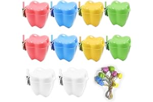 10 Pieces Plastic Baby Tooth Keepsake Box Set, Multicolor Teeth Storage Case Holders Portable Container for kids Boys Girls