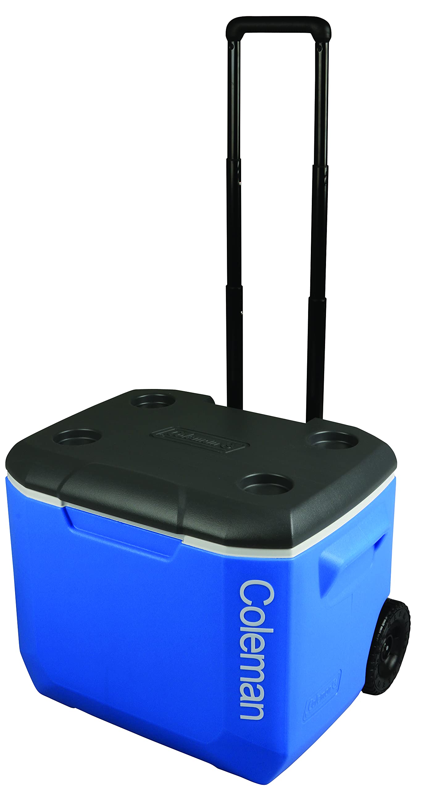 Coleman 60 Qt portable camping fridge / cooler - Rigid with wheels, blue, M.