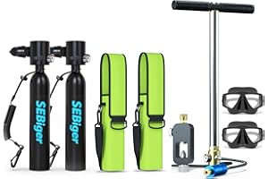 SEBiger Diving Tank with DOT Certification Reusable Scuba 0.5L Pony Bottle Support 5-10 Minutes Dive Time Diving Cylinder Suitable for Underwater Work/Underwater Recreation