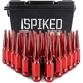 Mishimoto Spiked Lug Nuts, M14x1.5, 32-PC Set, Red