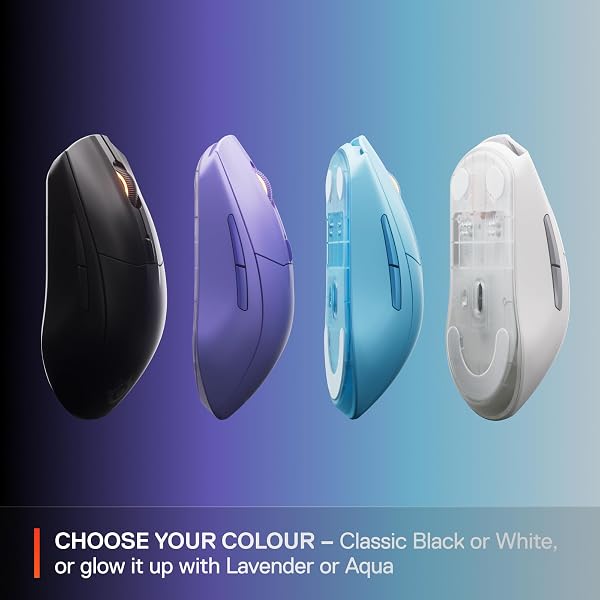 STEELSERIES RIVAL 3 WIRELESS GEN 2 GAMING MOUSE — 2.4GHZ AND BLUETOOTH — 18000 DPI TRUEMOVE AIR OPTICAL SENSOR — 60 MILLION CLICK DURABILITY — LIGHT-WEIGHT — 100% PTFE FEET — WHITE
