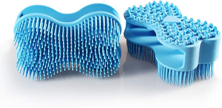 Amazon Co Jp Hyuhomeシリコンボディブラシチャイルドマッサージブラシシリコンバスボディブラシ100 純粋なシリコン素材デトックス ブラシ子供 男性と女性の穏やかな剥離に最適 ブルー Kitchen Housewares