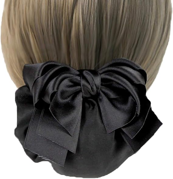 Amazon Co Jp ヘアスタイル 見ちがえる おだんご ネット ヘアネット シニヨンネット シニヨンバレッタ ネットバレッタ バレッタネット付き 三重リボン 落ちるリボン 髪どめ シニヨン ヘアバレッタ 冠婚葬祭 ヘアアクセサリー ブラック ジュエリー