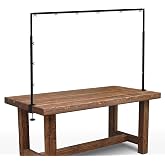 Over The Table Rod Stand with Clamps, Adjustable Metal Table Arch Stand | 29"-97" Length, 26"-42" Height, Adjustable Table Rod for Weddings, Birthdays, Halloween, Christmas &amp; Party Decorations, Black