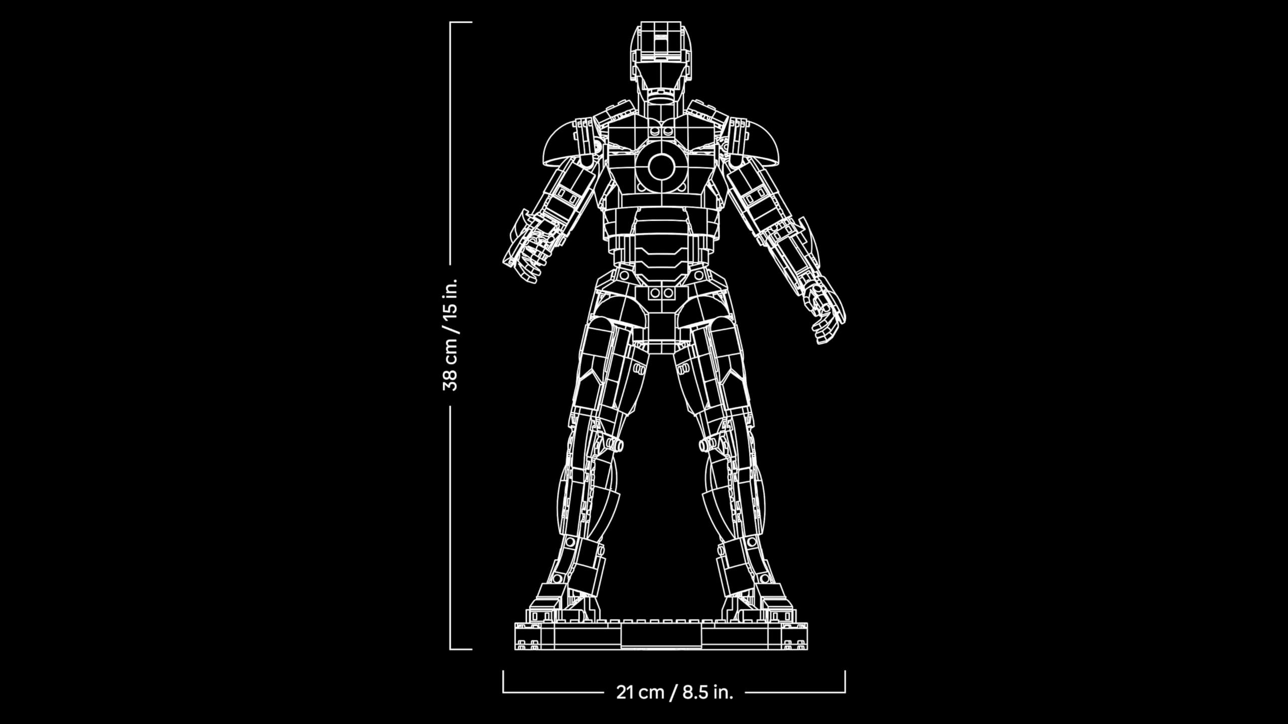 LEGO | Marvel Iron Man Mark 3 Sammleredition - Avengers Bauset für Erwachsene - Modellbau mit Minifigur, Ständer und Namensschild - Kreatives Geschenk für Männer, Frauen und Allen Fans - 76344 7