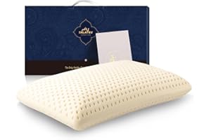 Talalay 100% Natural Premium Latex Pillow, Helps Relieve Pressure, Perfect Package Best Gift with Removable Tencel Cover(Soft