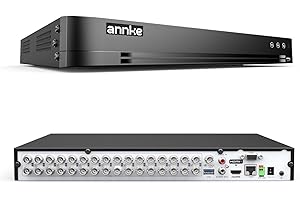 ANNKE 32CH H.265 Pro+ 3K Lite Digital Video Recorder with Human/Vehicle Detection, 5-in-1 Hybrid CCTV DVR for Home/Business Surveillance Camera System, 24/7 Recording, P2P Remote Access, No HDD