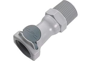 CPC (Colder) HFC10812 High-Flow Quick-Disconnect, Non-Valved PP Body, 1/2” NPT(M)