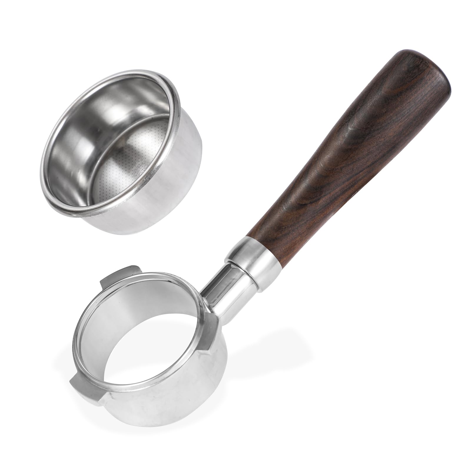 Photo 1 of 54mm Bottomless Portafilter with Double Shot Filter Basket & Wood Handle for Breville Barista Express Impress, Barista Touch Impress, Barista Pro, Infuser, Duo-Tem Pro, Bambino Plus Espresso Machine