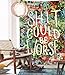 Floral Words Wall Tapestry Fabric Wallpaper Bedspreads Home Decor,60