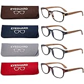 EYEGUARD 4 Pack Reading Glasses Blue Light Blocking Spring Hinge Readers for Women Men Anti Glare Filter Lightweight Computer Eyeglasses